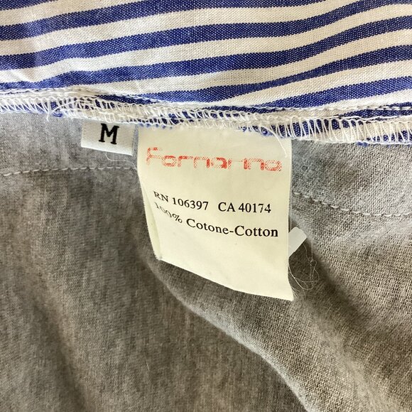 Fornarina Stiped Sleeveless Button Front with Beaded Appliques - Picture 8 of 9